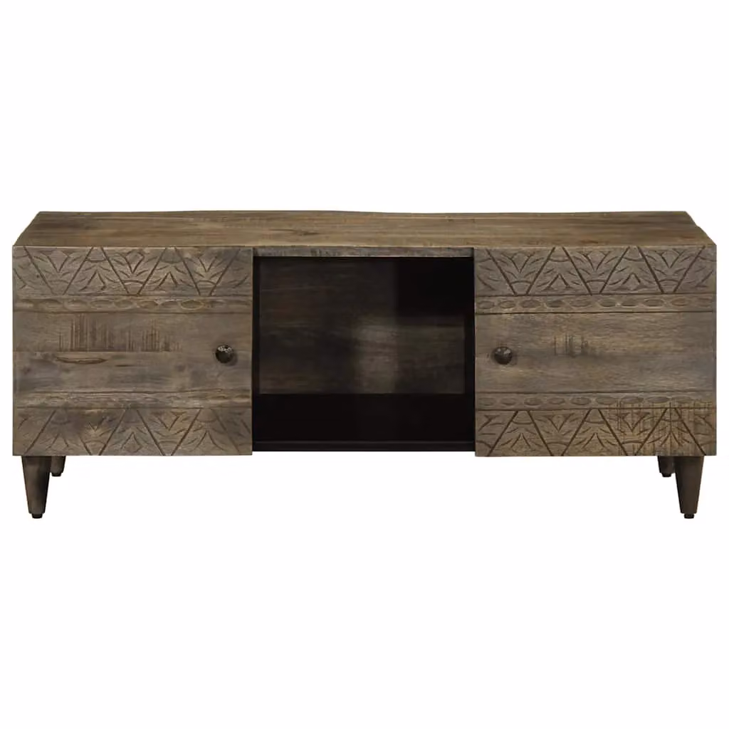 Berkfield Home Light Grey Mango Wood Coffee Table W/D/H: 100 x 54 x 40 cm – 2