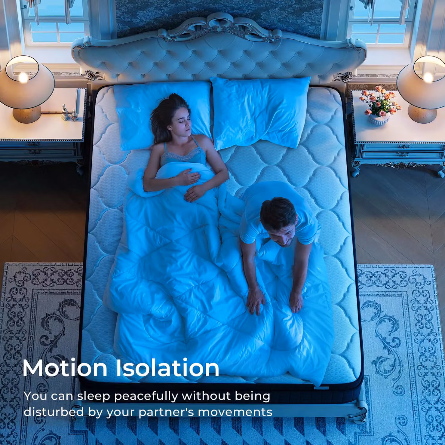 Dprodo White Memory Foam Hybrid Mattress with Pocket Springs, W/D/H: 140 x 200 x 25 cm – 3