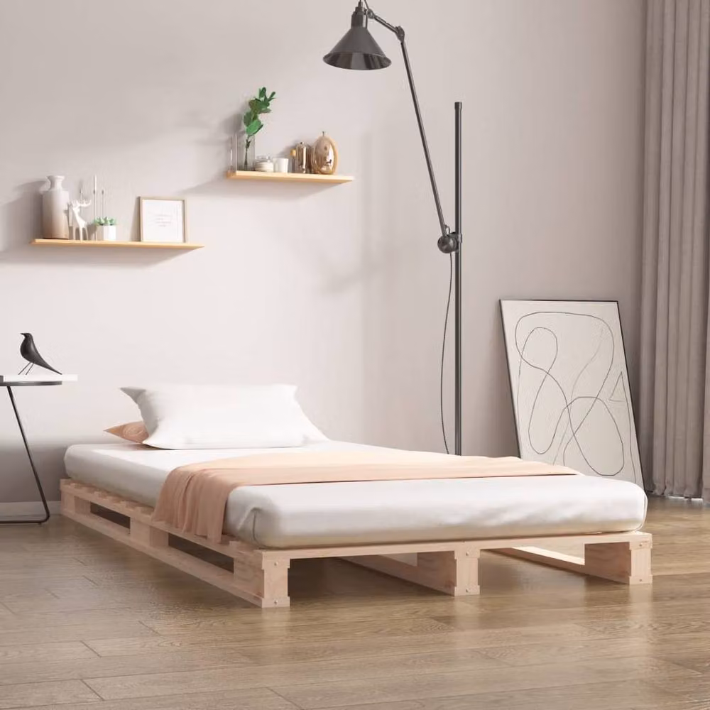 Berkfield Home Single Pallet Bed in Natural Solid Pine Wood, W/D/H: 90 x 190 cm – 2