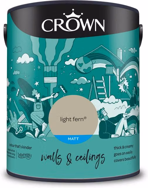 Crown Paints Matt Emulsion in Light Fern, 5l