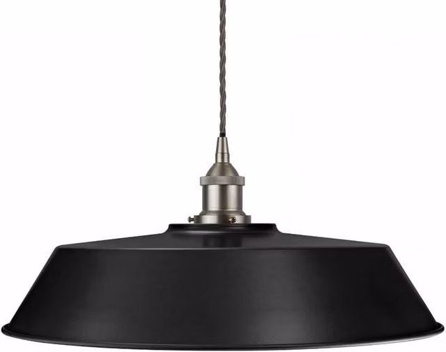 SE Home Chancery Large Dome Pendant Light in Matt Black and Chrome