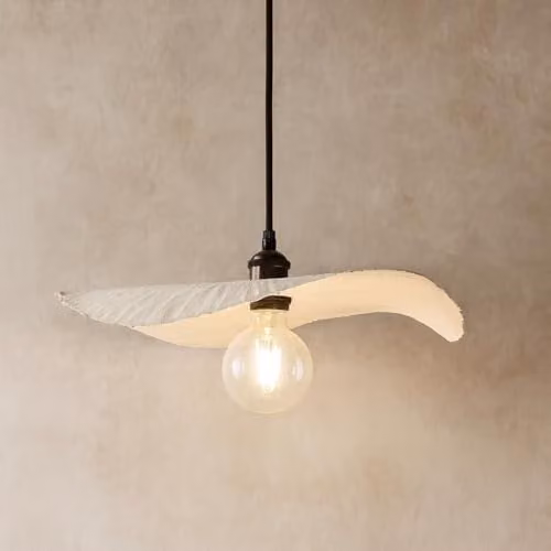 CGC Lighting Wanda Large White Paper Wave Easy Fit Lampshade, Diameter: 45 cm – 1