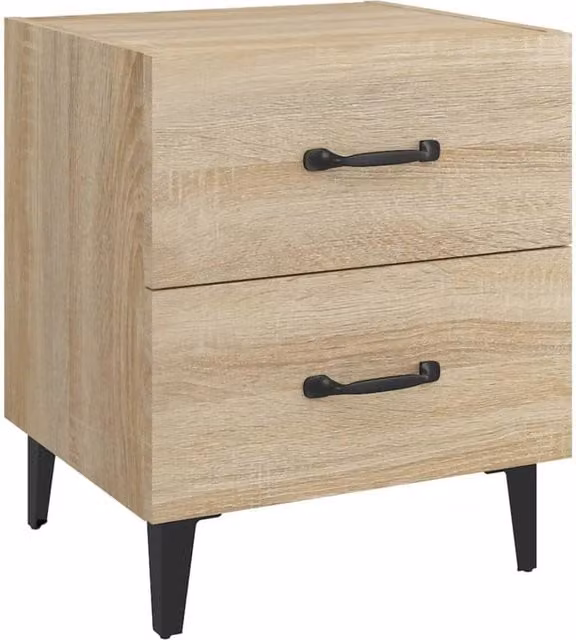 Berkfield Home Sonoma Oak Bedside Cabinet in Light Brown, W: 40 cm, D: 35 cm, H: 47.5 cm