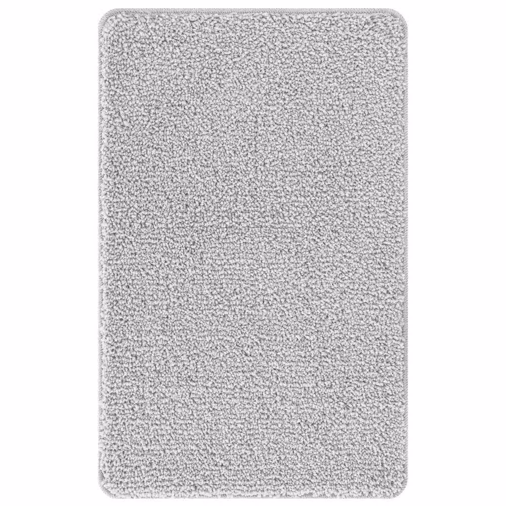 Berkfield Home Traditional 3 Piece Non-Slip Bath Mat Set in Grey Microfibre – 2