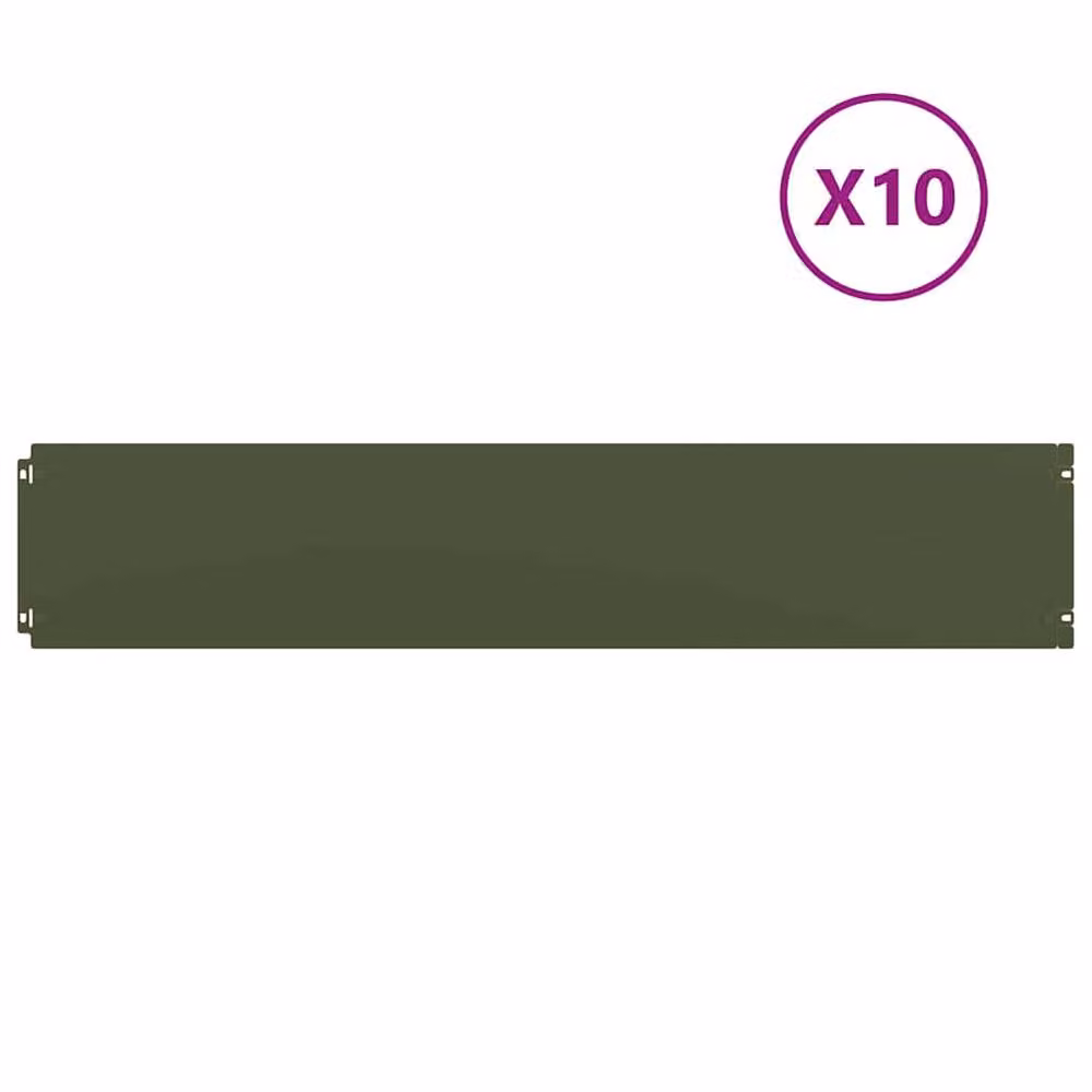Berkfield Home Lawn Edgings, 10 Pieces, Olive Green, Cold-rolled Steel, 20 x 103 cm – 3