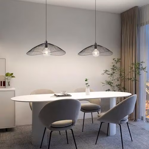 Harper Living Modern Black Metal Pendant Ceiling Light, Diameter: 65 cm – 5