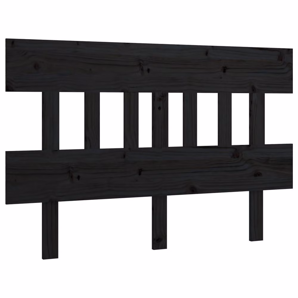 Berkfield Home Beautiful Bed Headboard in Black Solid Pine Wood, W: 203.5 cm, D: 3 cm, H: 81 cm – 3