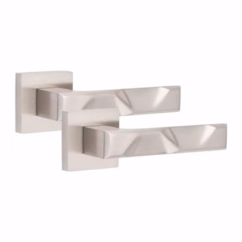 Golden Grace Nova Square Rose Door Handles in Satin Nickel, 1 Pair – 1