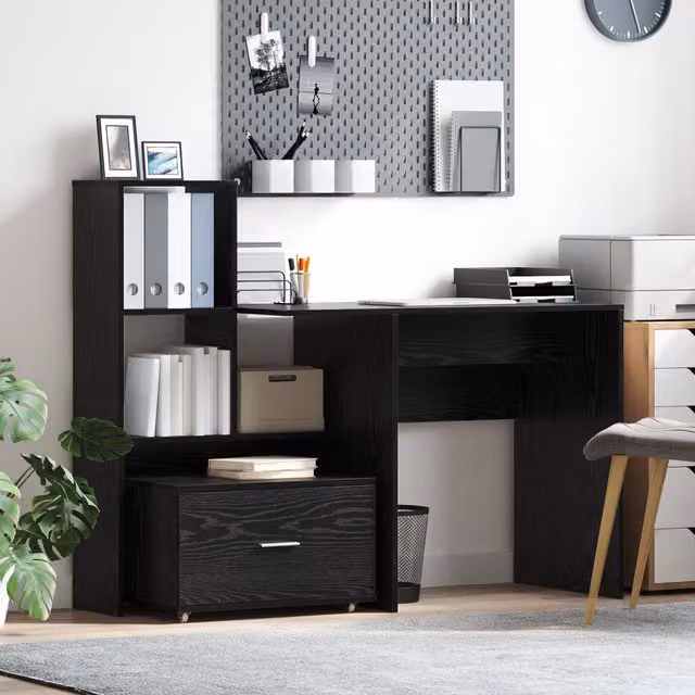 Berkfield Home Compact Drawer Cabinet in Black Oak Engineered Wood – 1