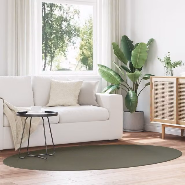 Berkfield Home Huarte Oval Wool Rug in Forest Green, W/D/H: 140 x 200 cm – 1