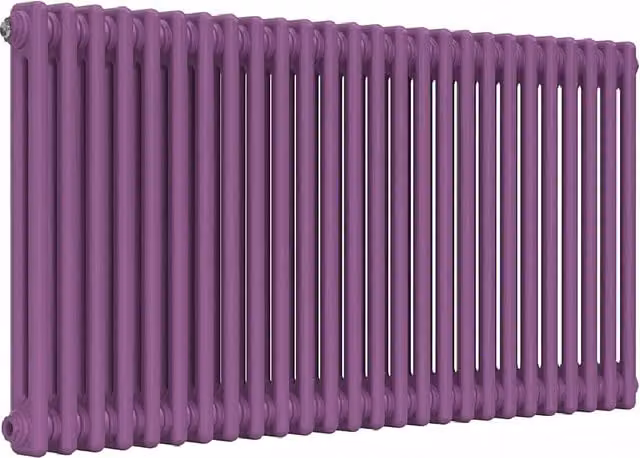 Lux Heat Horizontal Column Radiator in Pretty Plum Purple, W/H: 119 x 60 cm