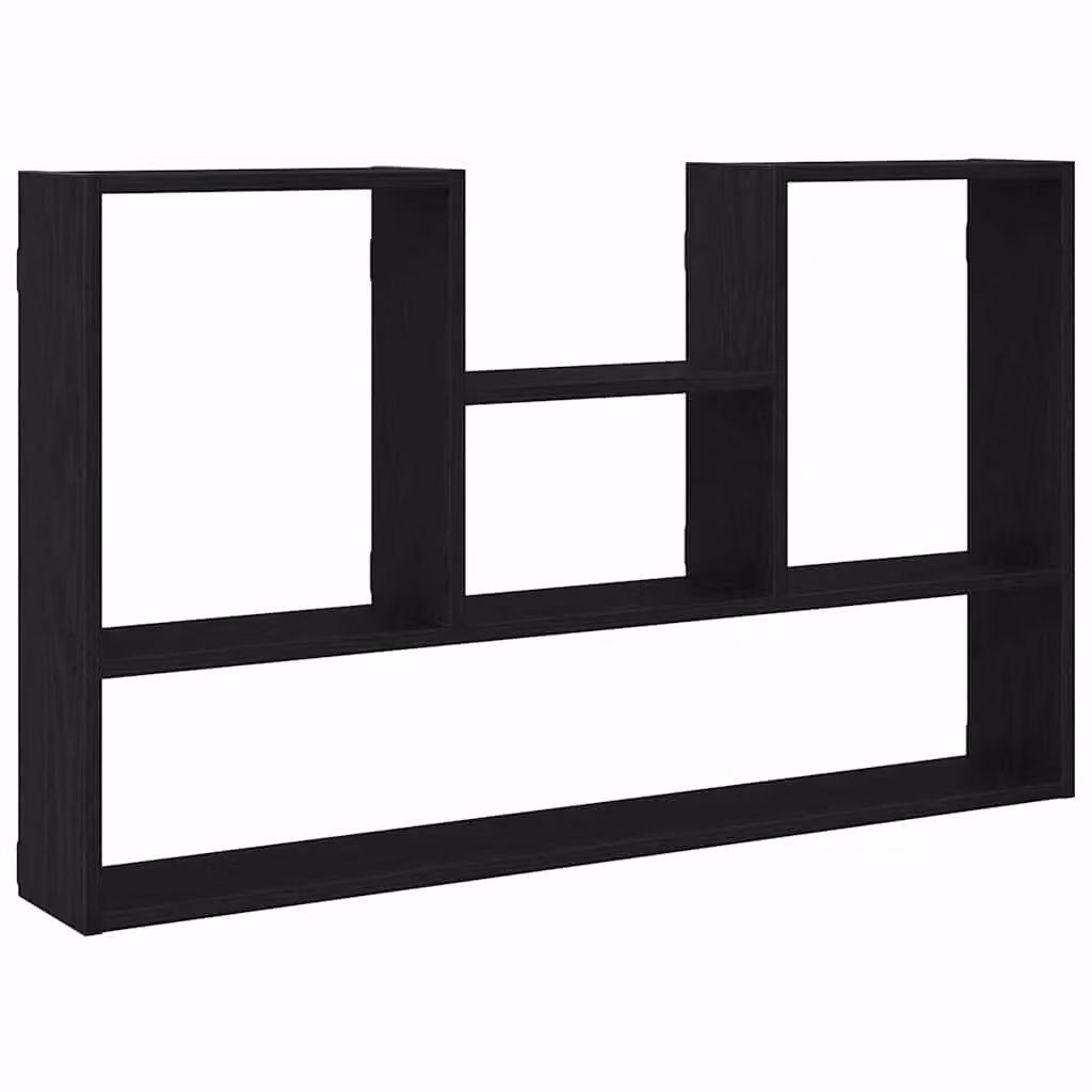 Berkfield Home Wall Mounted Shelf in Black Oak, W/D/H: 99 x 15 x 60 cm – 2