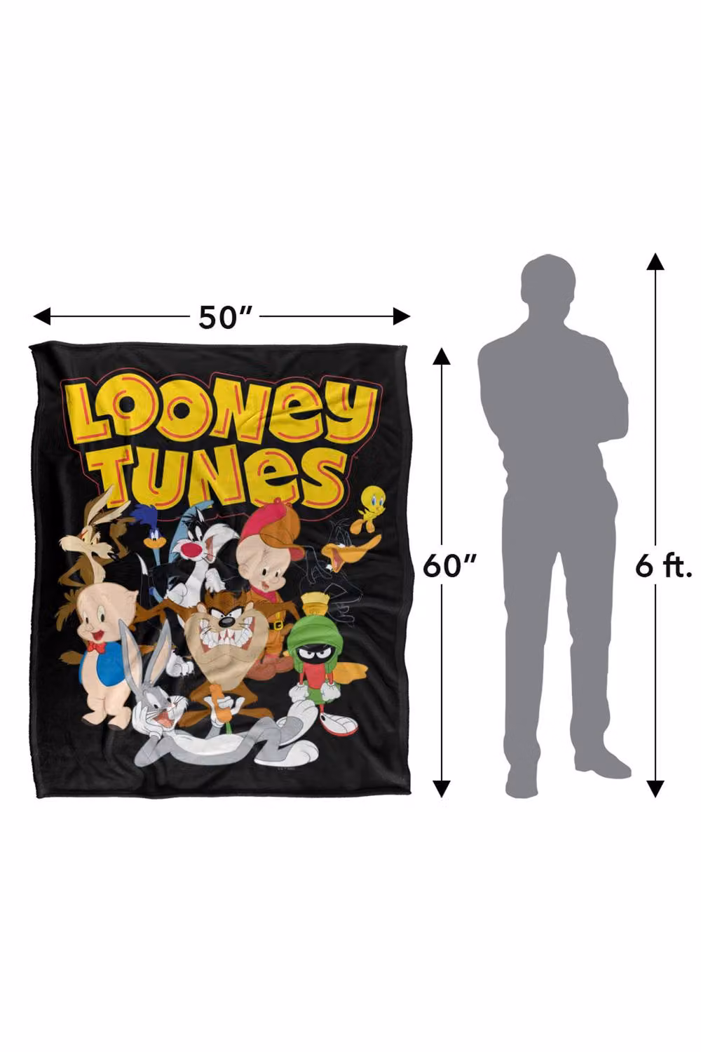 LOGOVISION Looney Tunes Group Silky Touch Super Soft Fleece Throw Blanket, Multicolour, W: 152 cm, D: 127 cm – 8