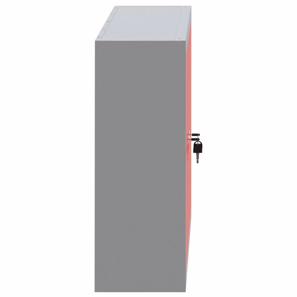 Berkfield Home Wall-Mounted Steel Tool Cabinet, Red and Grey, W/D/H: 100 x 20 x 55 cm – 3