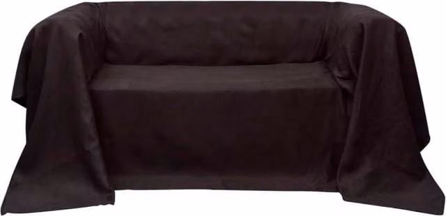 Berkfield Home Brown Microfibre Sofa Slipcover, Stain Resistant and Pet Hair Repellent, W: 270 cm x D: 350 cm