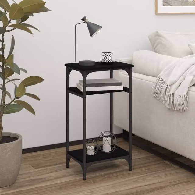 Berkfield Home Black Side Table in Engineered Wood, W/D/H: 40 x 30 x 75 cm – 1