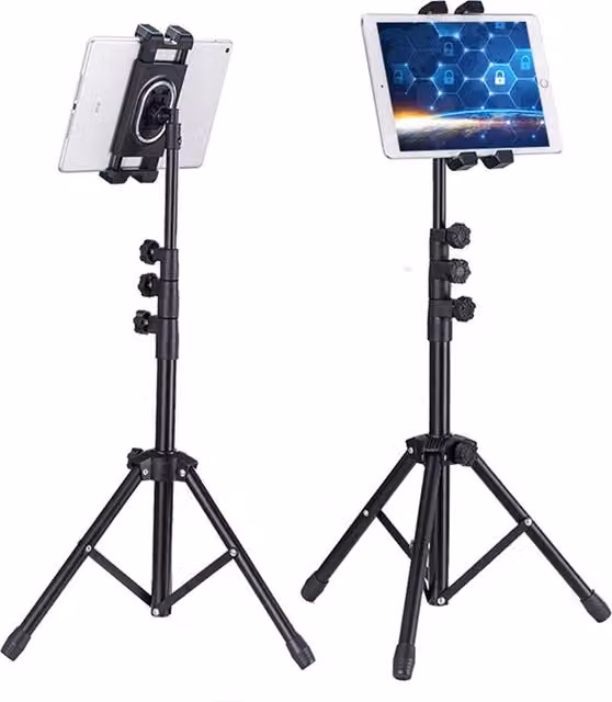 Nordara Universal Adjustable Floor Tripod Stand for 4.7-12.9 inch Tablets in Black – 1