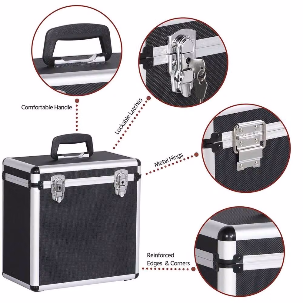EONLION Black Aluminum Storage Box Case – 3