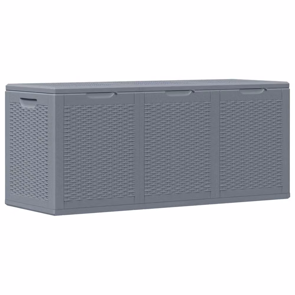 Berkfield Home Grey Rattan Style Garden Storage Box, 270 L – 2