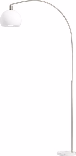 HOMCOM Modern White and Silver LED Floor Lamp with Foot Switch for Living Room, Bedroom or Home Office, H 180 cm – 1