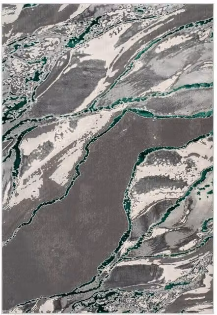 Smart Living Parma Modern Carved Abstract Rug in Green, W/D/H: 60 x 220 cm – 1