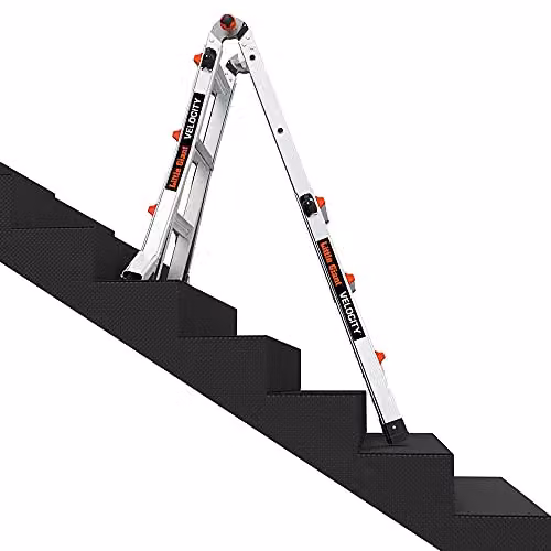 Little Giant Velocity Series 2 Multi-purpose Rollable Aluminium Ladder, Silver, 3 Treads – 2
