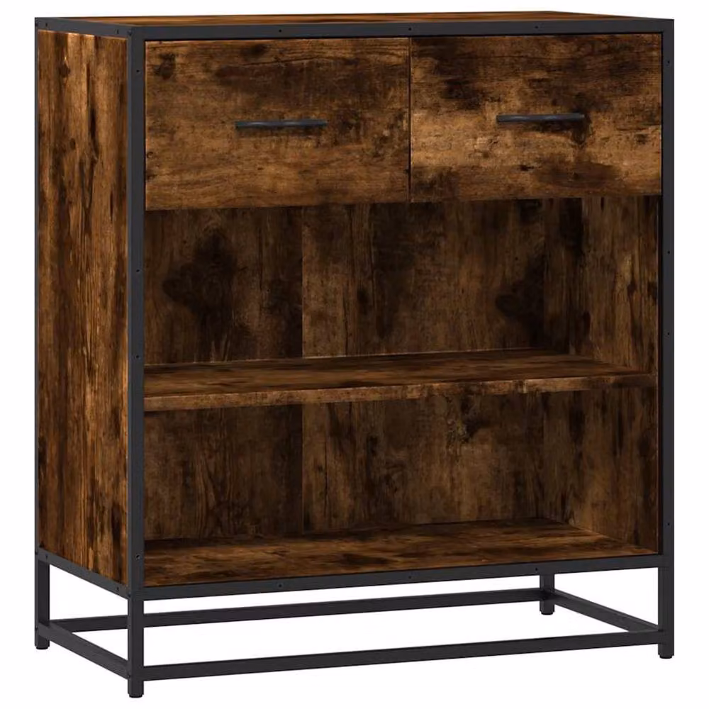 Berkfield Home Industrial Sideboard in Smoked Oak and Brown, W/D/H: 68 x 35 x 76 cm – 3