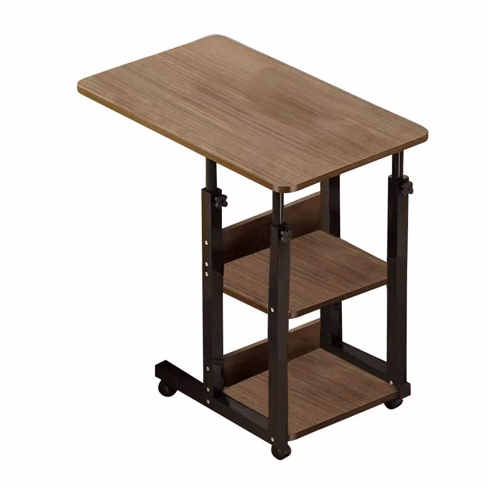 FORGEVIO Adjustable Round Side Table and Laptop Stand in Brown – 4