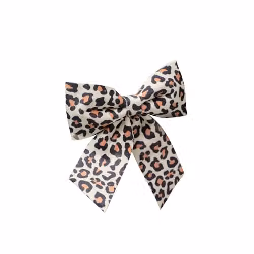 Melody Maison Set of 4 Leopard Print Velvet Bow Hanging Decorations in Black, Brown and Multicolour, 14 cm – 5