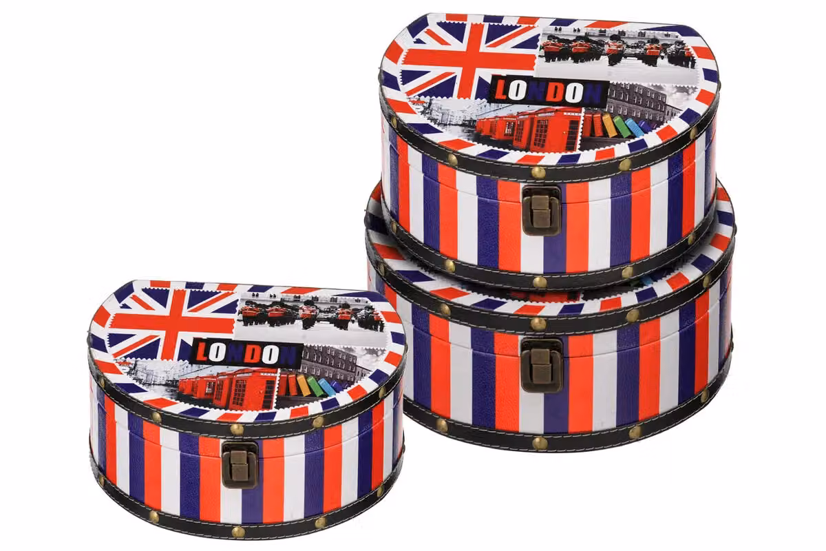 Orsina Living London Collection Round Storage Cases, Set of 3, Multicolour – 3