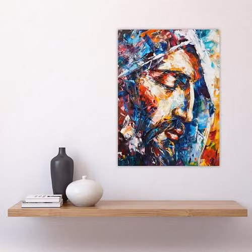 Artery8 Jesus Face Portrait Religious Wall Art Poster Print, Multicolour, 18 x 24 Inch – 4