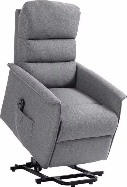HOMCOM Electric Power Lift Recliner Chair in Grey Fabric with Spring Pack Seat and Footrest for Seniors – 1