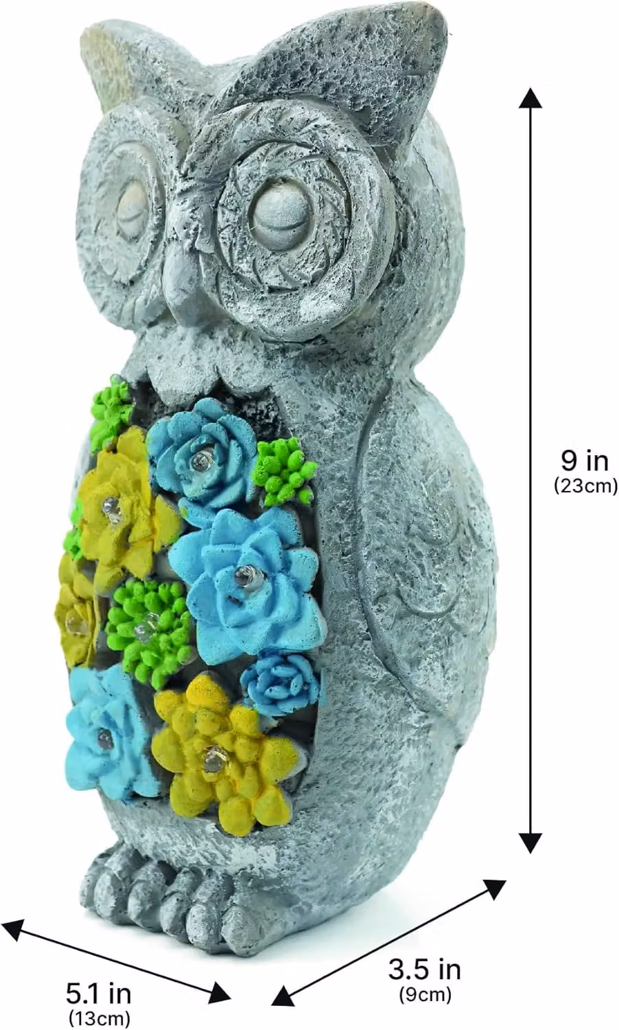ILFD Group Ltd Solar Owl Garden Ornament in Grey, 2 Pack – 2