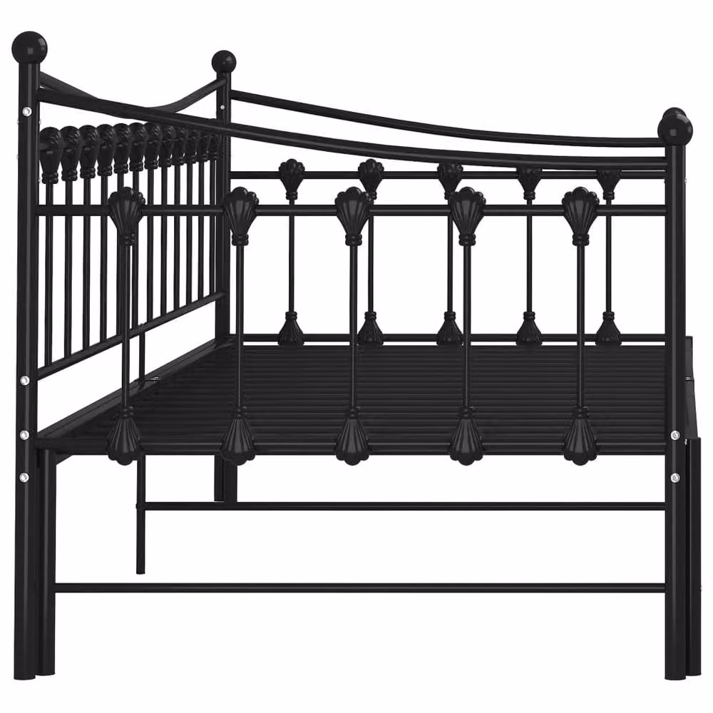 Berkfield Home Black Metal Pull-out Sofa Bed Frame W: 90 cm, D: 200 cm – 3