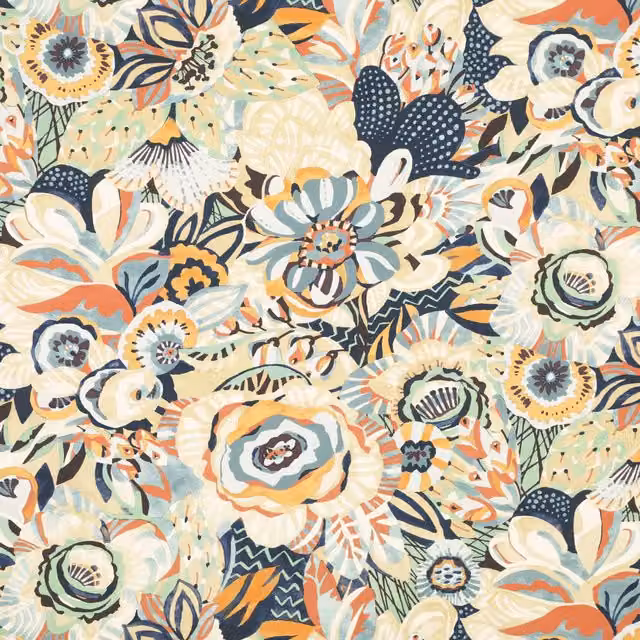 Terrys Multicolour Fabric in Blue and Orange