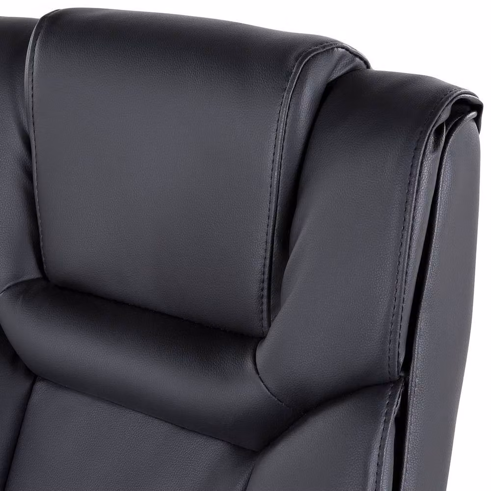 Wyld Haus Black Faux Leather Executive Office Chair with Swivel, Tilt and Armrests – 4