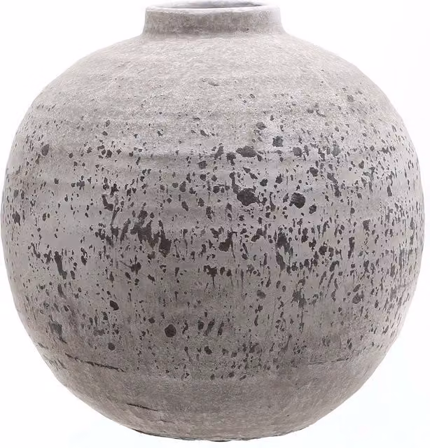 Hill Interiors Tiber Stone Ceramic Vase in Grey