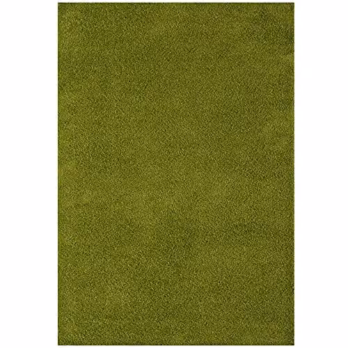 THE RUGS Green Plain Shaggy High Pile Rug, W/D/H: 160 x 230 x 3 cm – 4