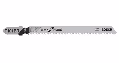 Bosch T 101 B R Clean HCS Jigsaw Blades for Wood, 5 Pack, Grey/Silver