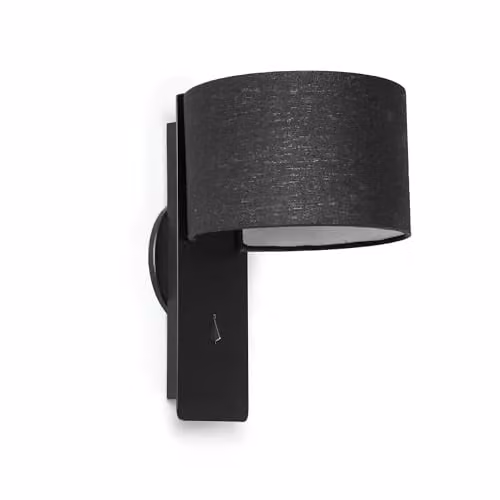 Netlighting Fold Black Wall Light with Fabric Shade and E27 Socket