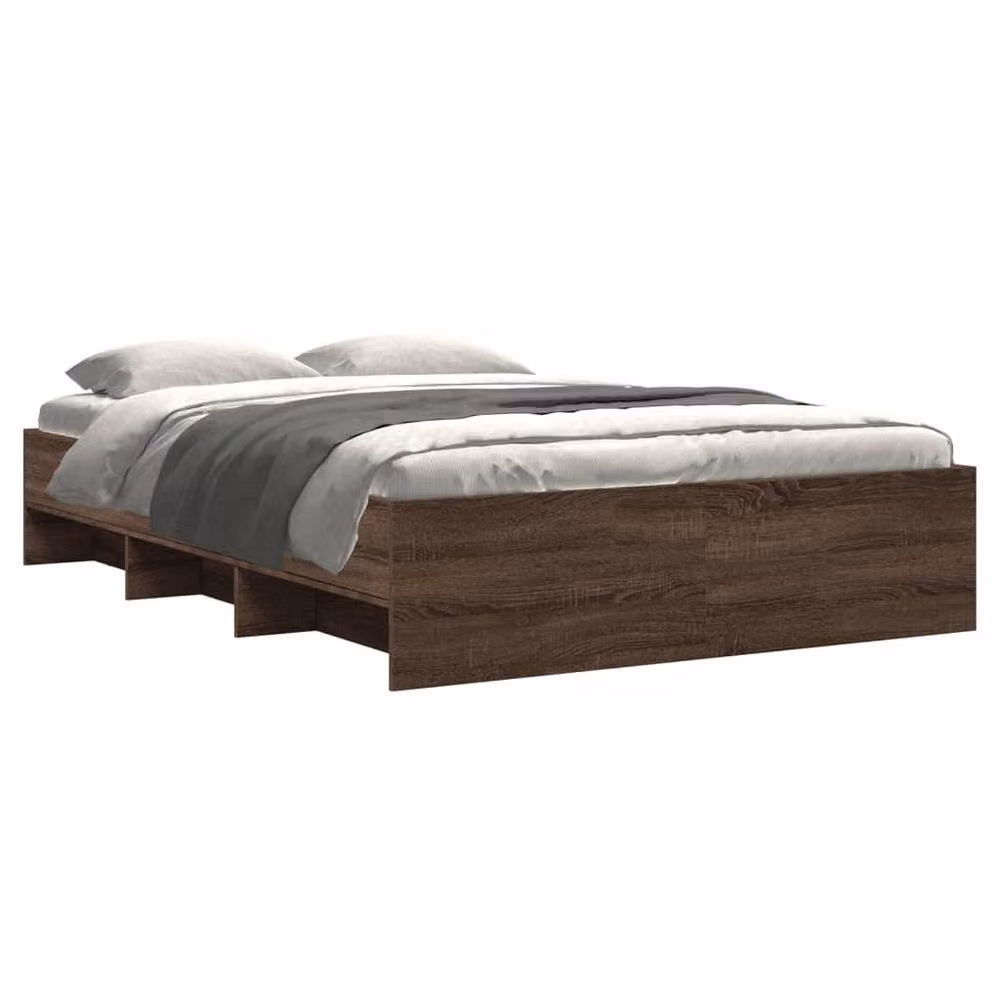 Berkfield Home Small Double Bed Frame in Brown Oak, W/D/H: 120 x 200 x 35 cm – 3