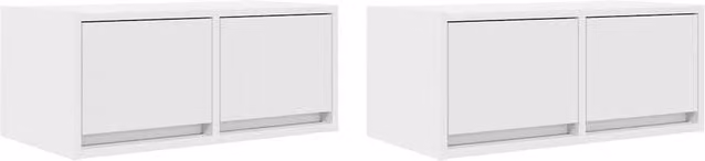 Berkfield Home Set of 2 White MDF TV Cabinets, W: 60 cm, D: 31 cm, H: 25.5 cm