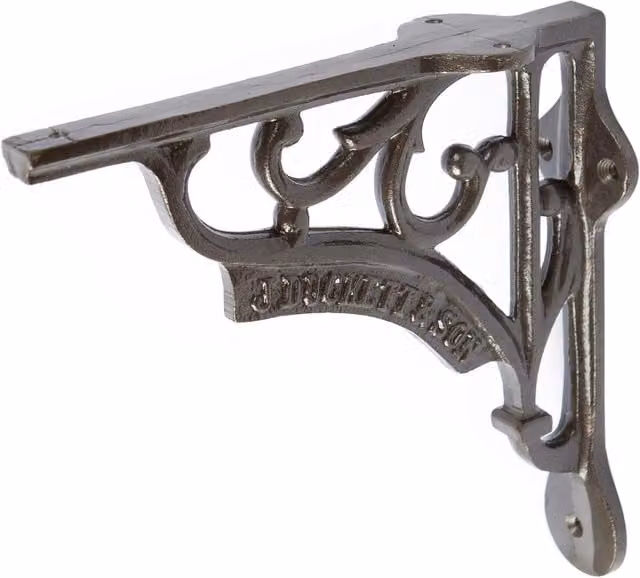 Hammer and Tongs Ornate Iron Shelf Bracket, Grey, W/D/H: 15 x 15 x 15 cm