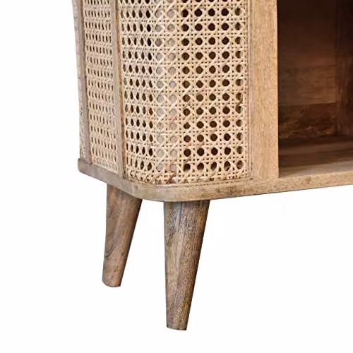 Artisan Furniture Mango Wood and Rattan Classic Cabinet, Brown – 5