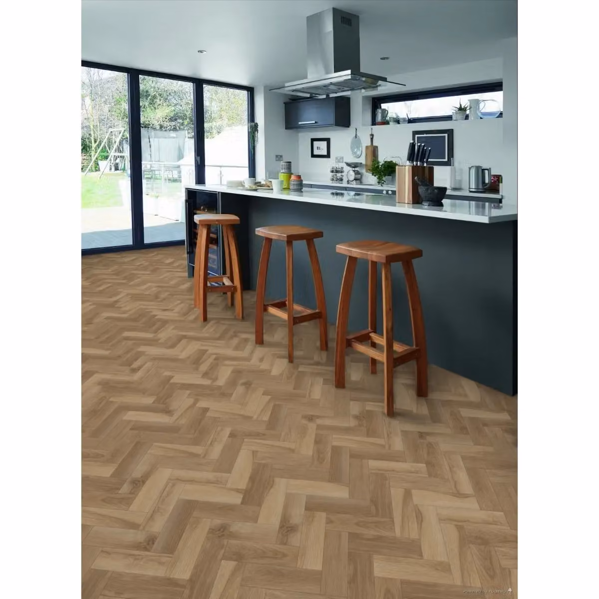 Vinyl Flooring UK Colonia Glue-Down Luxury Vinyl Tile Wood Look Plank in Brown, 2mm Thick, Covers 3.34sqm – 3