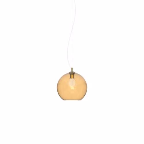 Ideal Lux Nemo Amber Glass Dome Pendant Ceiling Light