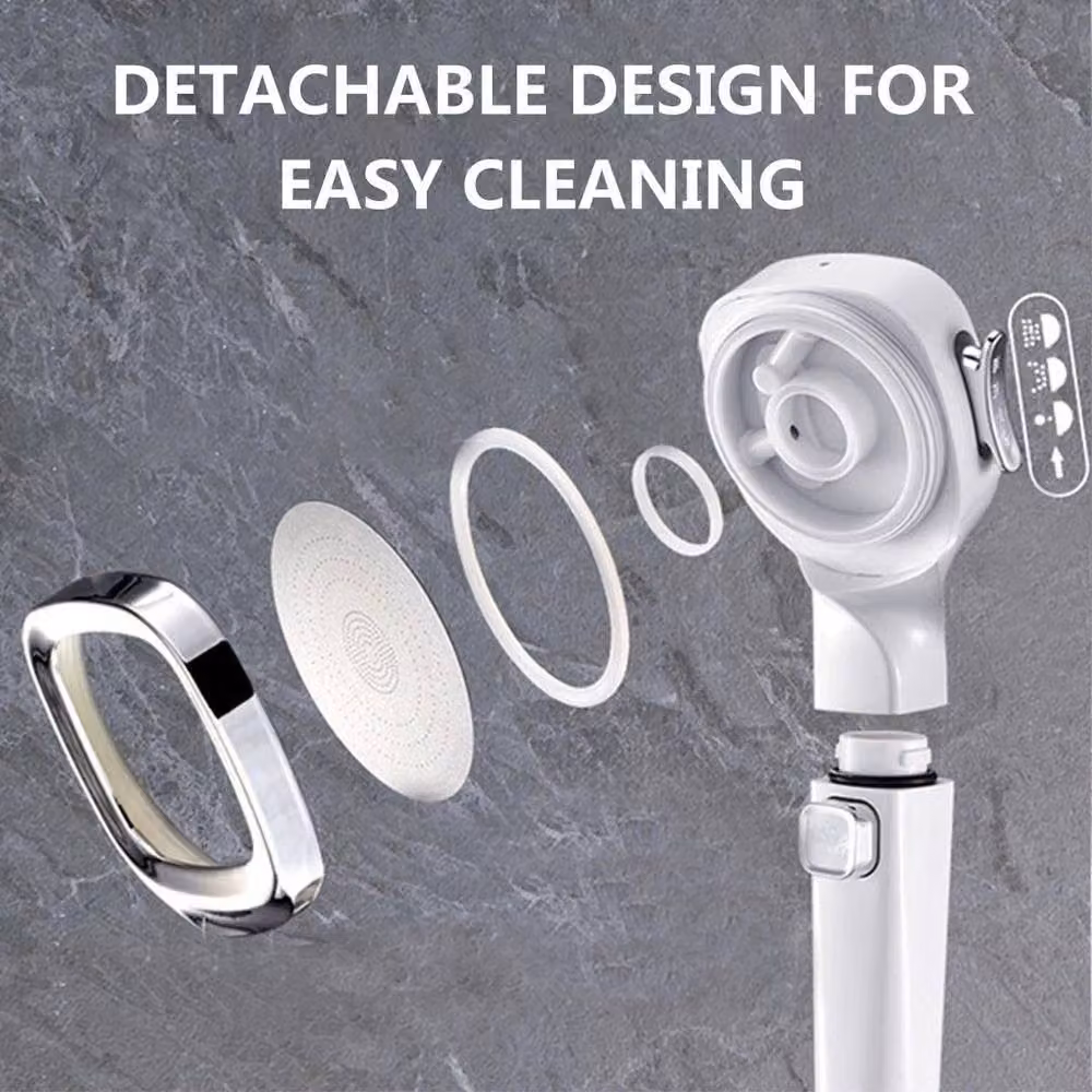 SPETLEK High Pressure Shower Head with 4 Modes and Anti-Limescale Function in Matt White – 2