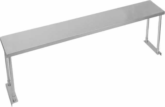 KuKoo Single Tier Steel Over-Shelf in Silver, W/D/H: 180 x 45 x 30 cm