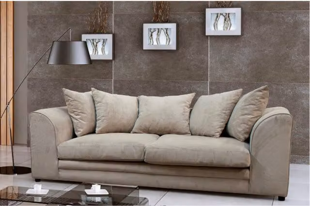 Furniture786Ltd Kaspo 3 and 2 Seater Fabric Sofa Set in Beige