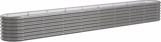 Berkfield Home Garden Grey Powder-coated Steel Raised Bed W/D/H: 332 x 40 x 36 cm – 1
